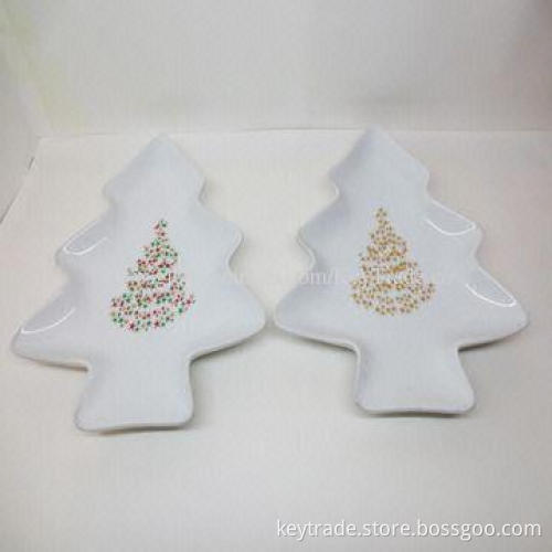 Fine Porcelain Appetizer Dish with Christmas Theme and Multi-shape